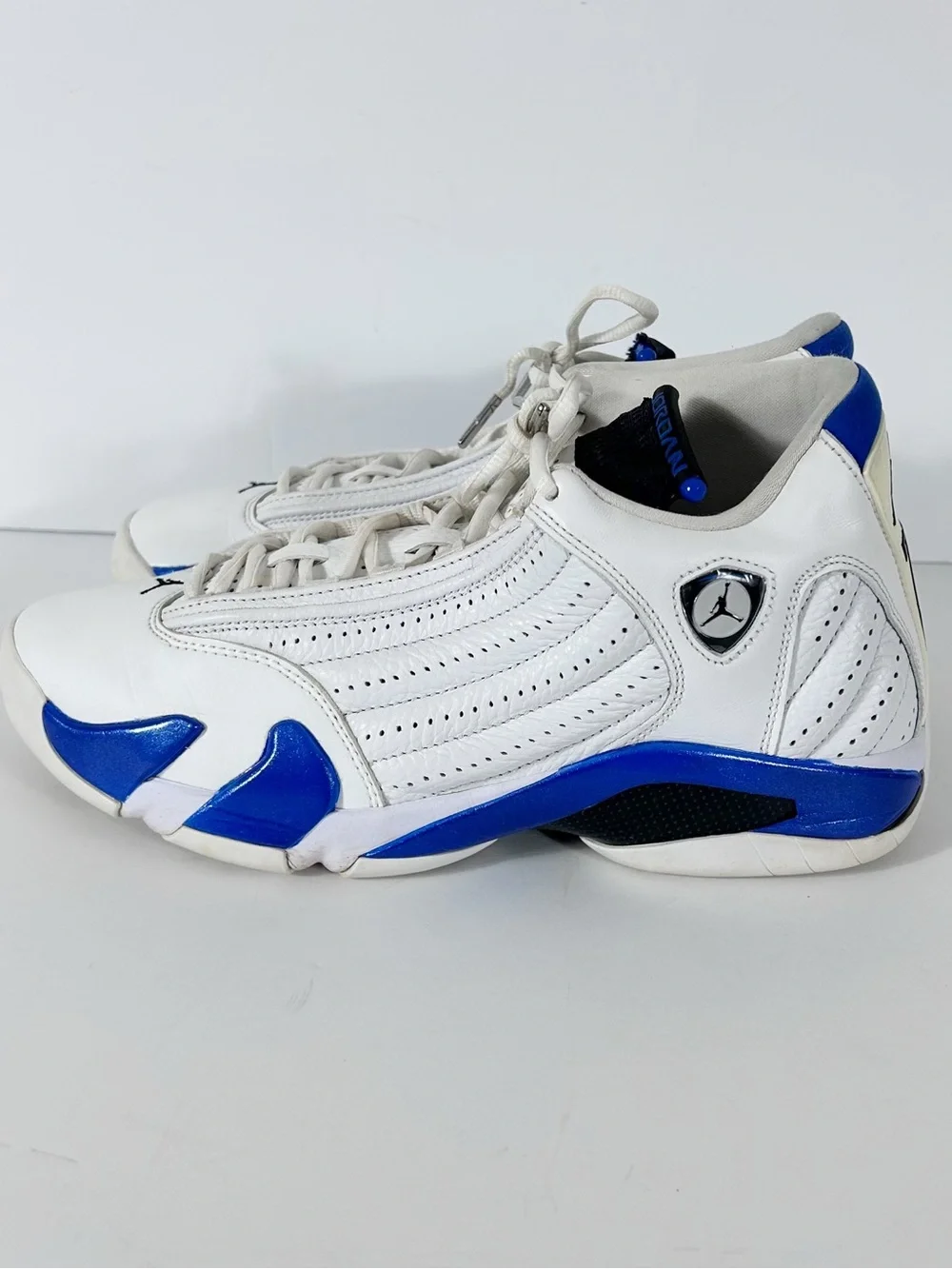 Nike Air Jordan 14 Retro Hyper Royal White 487471 104 Men's Size 9.5